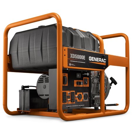 GENERAC Portable Generator, Diesel, 5,000 W Rated, 5,500 W Surge, Electric, Recoil Start, 120/240V AC G0068640